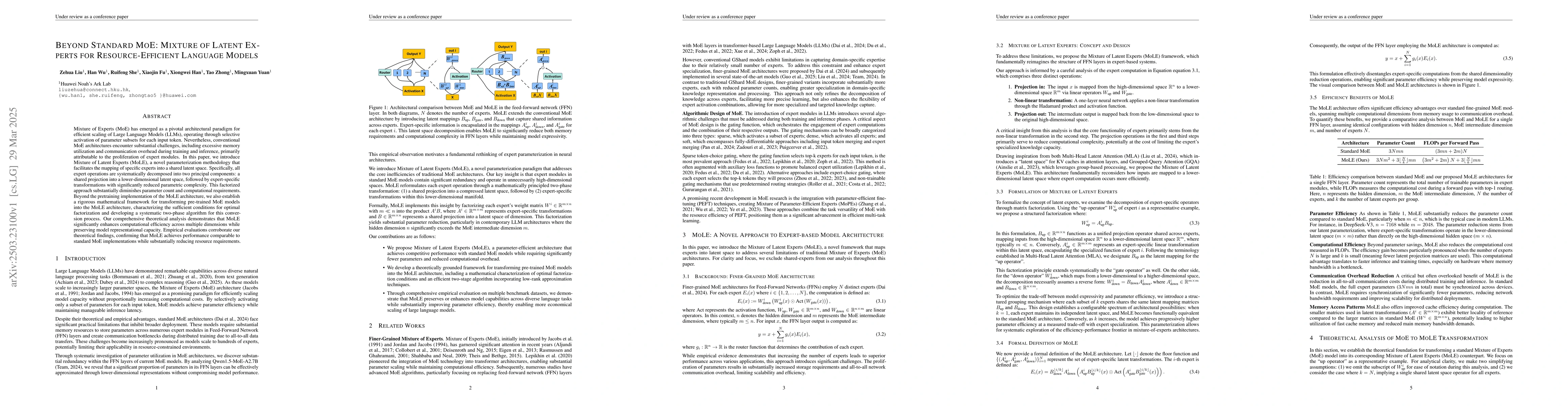 Thumbnail for Beyond Standard MoE: Mixture of Latent Experts for Resource-Efficient
  Language Models
