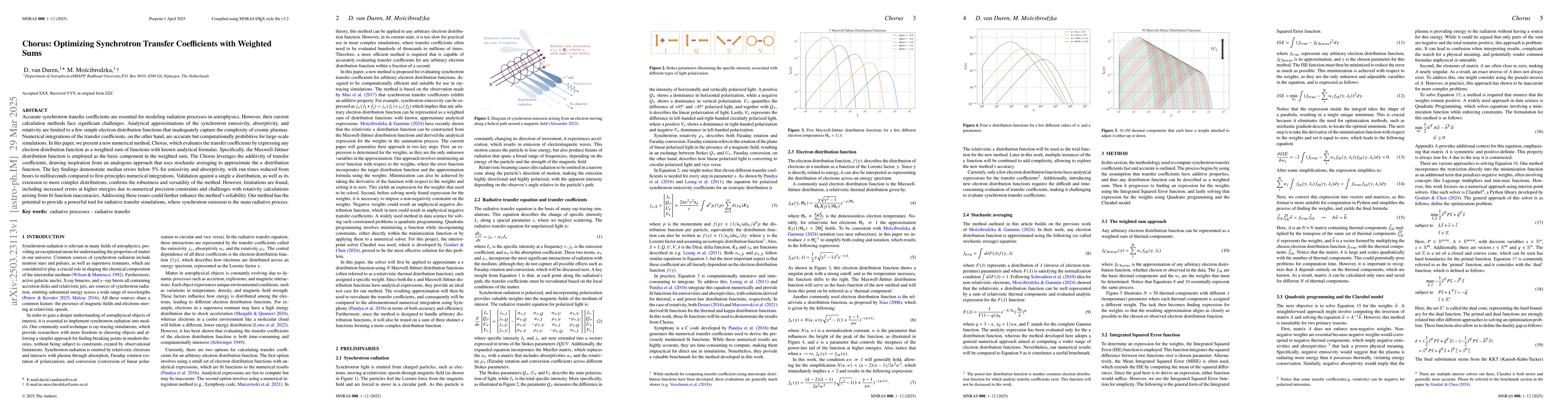 Thumbnail for Chorus: Optimizing Synchrotron Transfer Coefficients with Weighted Sums