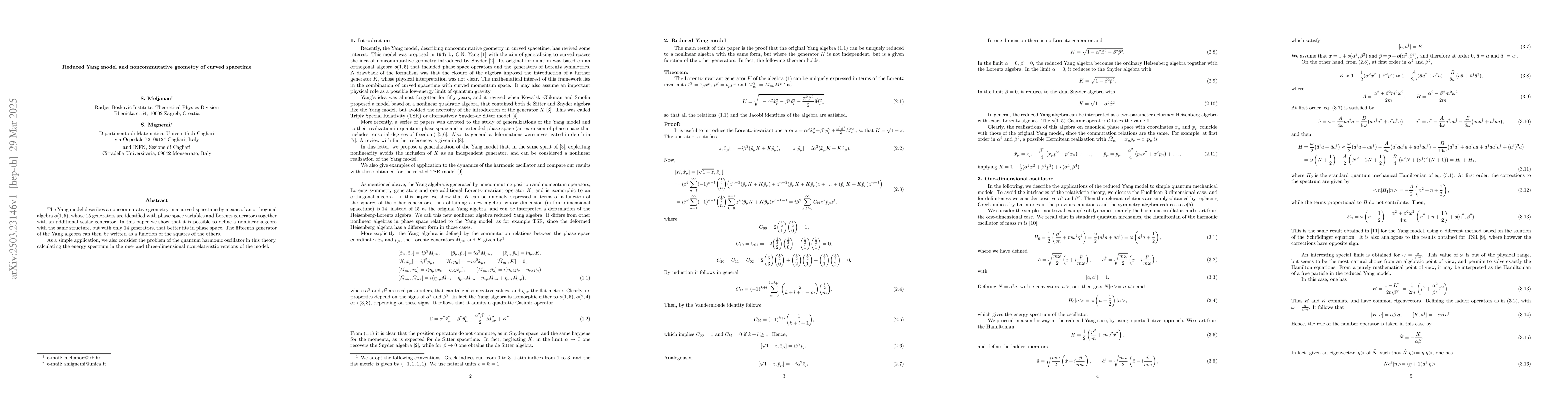 Thumbnail for Reduced Yang model and noncommutative geometry of curved spacetime