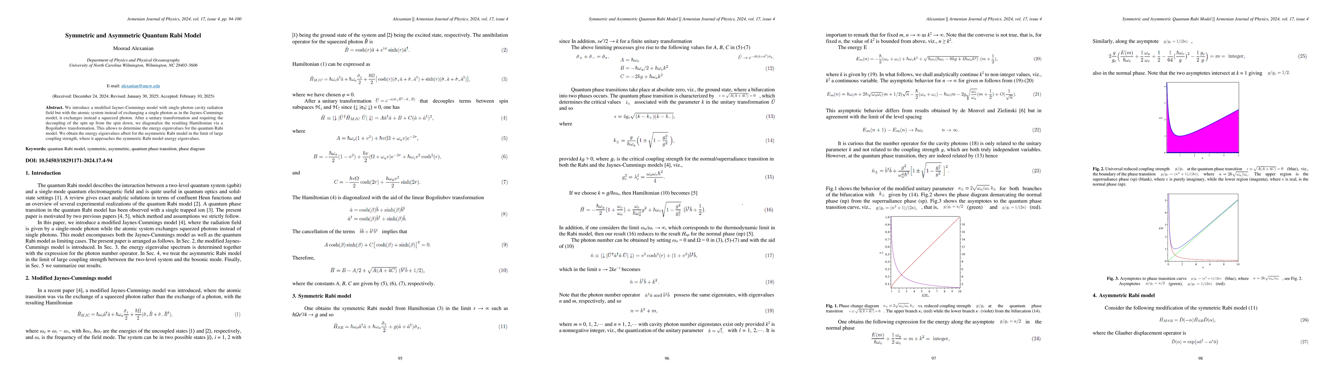 Thumbnail for Symmetric and Asymmetric Quantum Rabi Model
