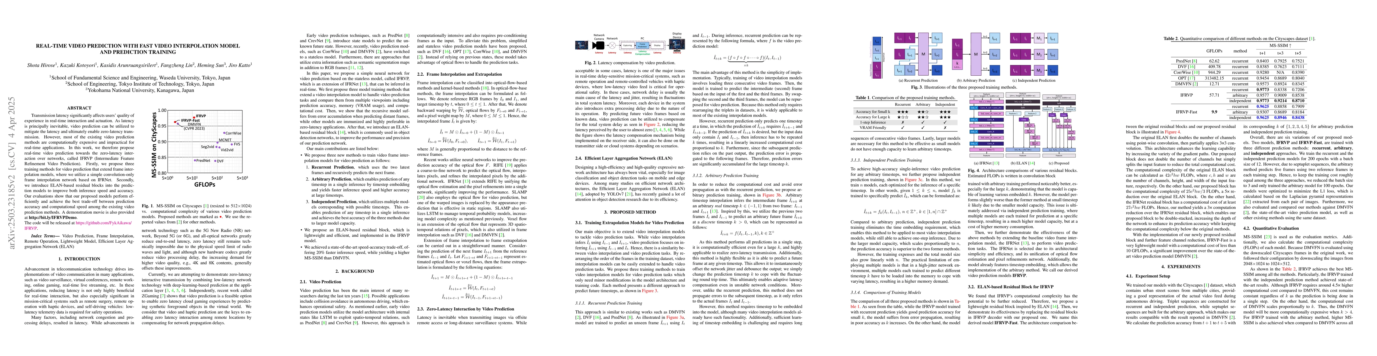 Thumbnail for Real-time Video Prediction With Fast Video Interpolation Model and
  Prediction Training