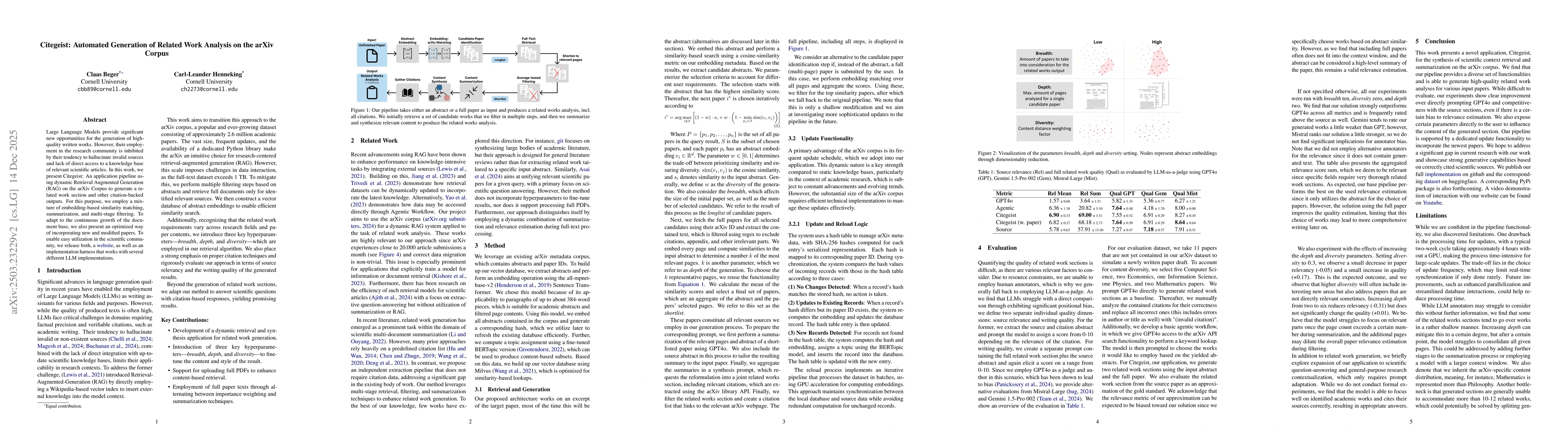 Thumbnail for Citegeist: Automated Generation of Related Work Analysis on the arXiv Corpus