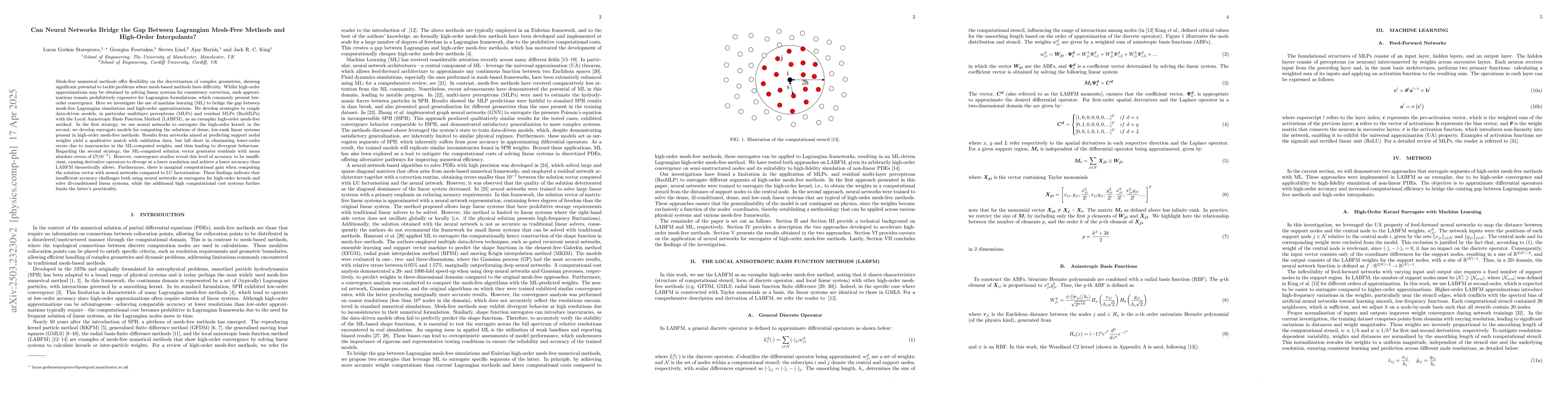Thumbnail for Can Neural Networks Bridge the Gap Between Lagrangian Mesh-Free Methods
  and High-Order Interpolants?