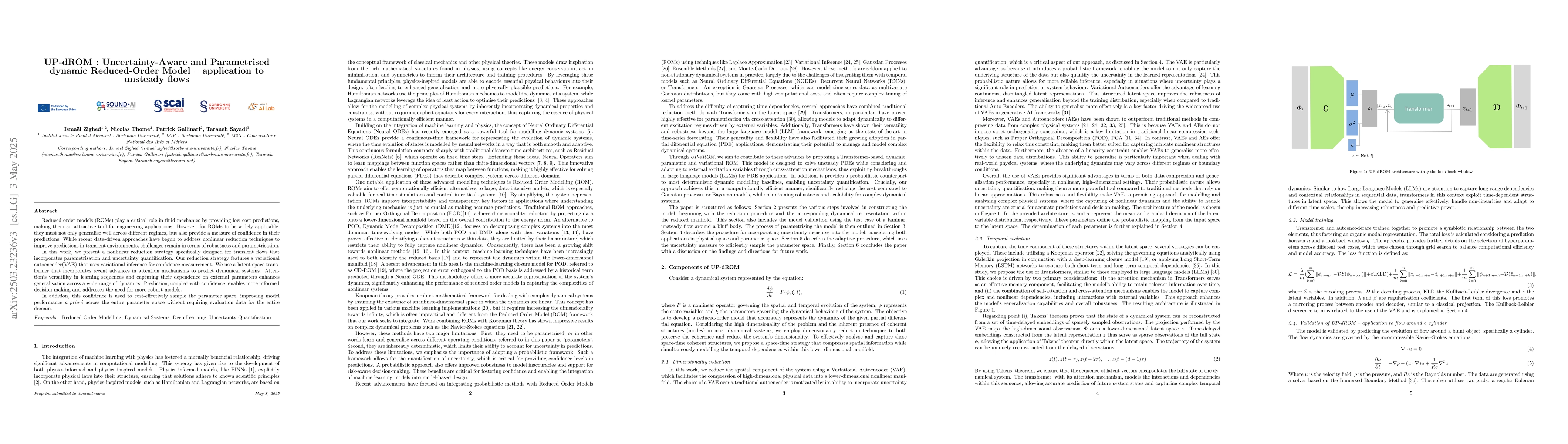 Thumbnail for UP-dROM : Uncertainty-Aware and Parametrised dynamic Reduced-Order
  Model, application to unsteady flows