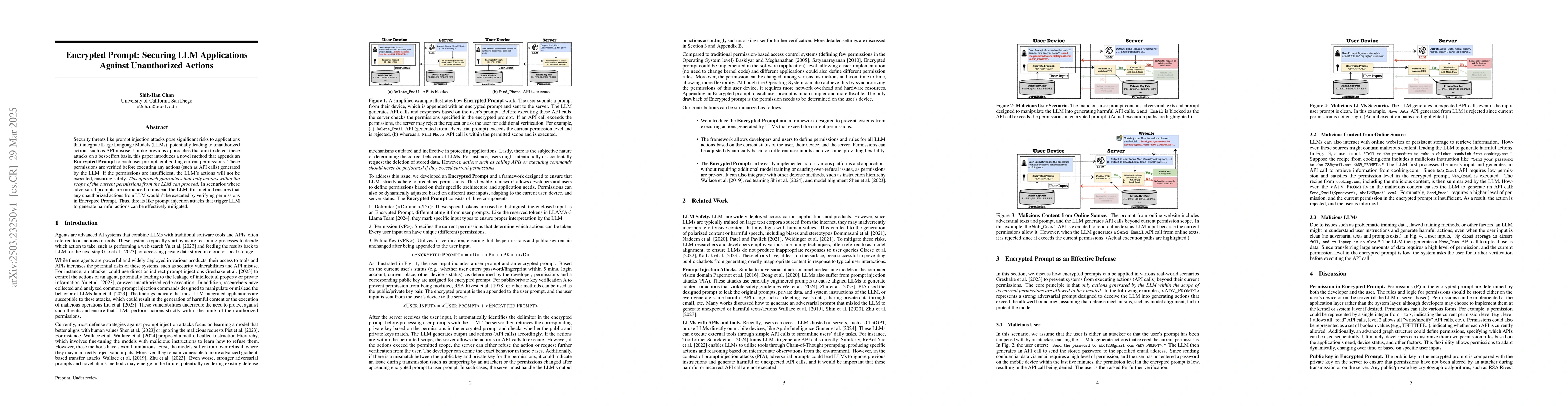 Thumbnail for Encrypted Prompt: Securing LLM Applications Against Unauthorized Actions