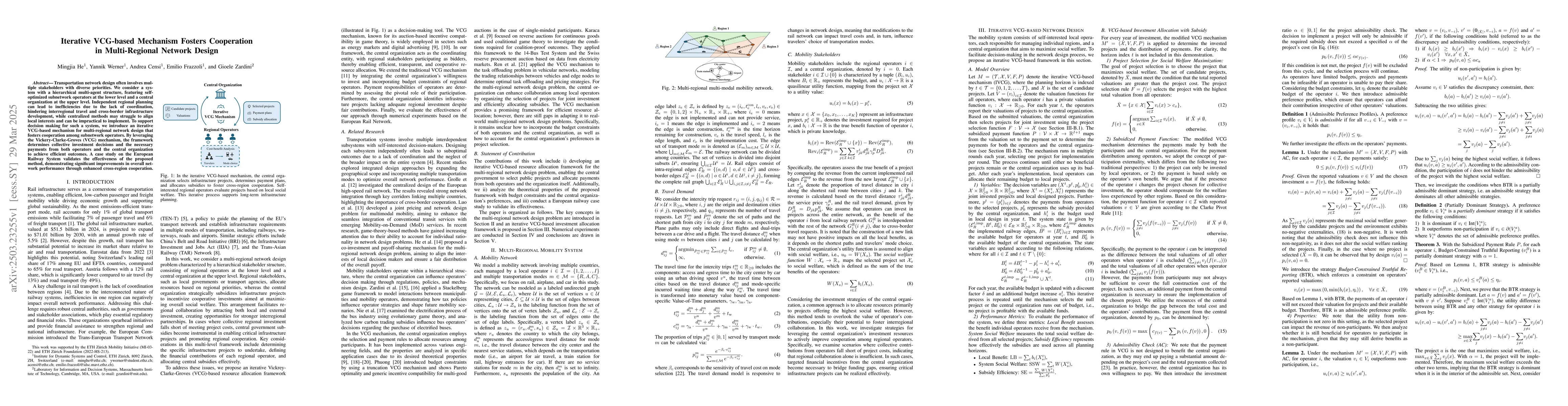 Thumbnail for Iterative VCG-based Mechanism Fosters Cooperation in Multi-Regional
  Network Design