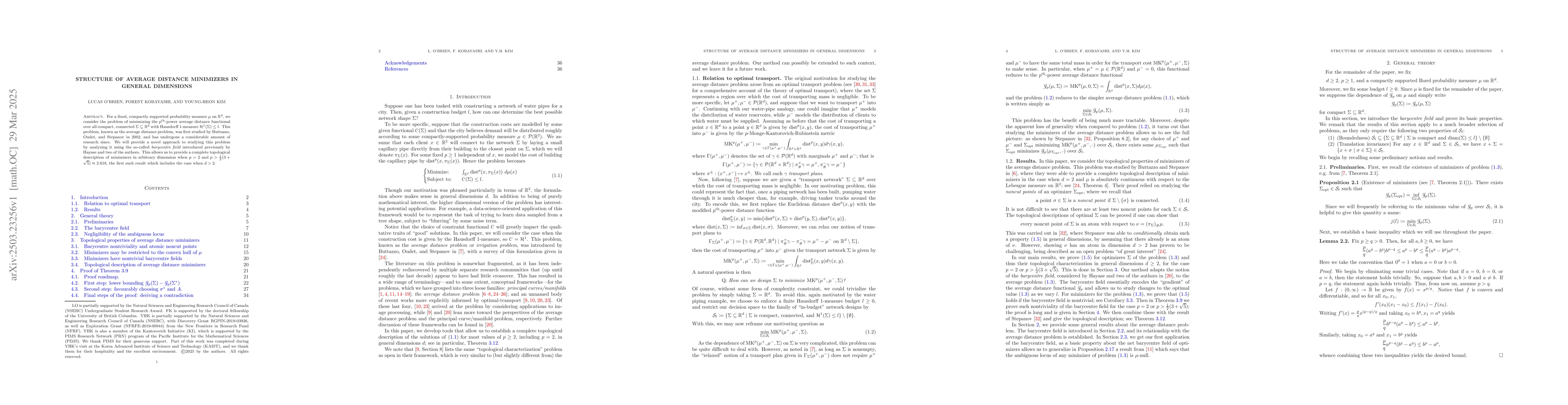 Thumbnail for Structure of average distance minimizers in general dimensions