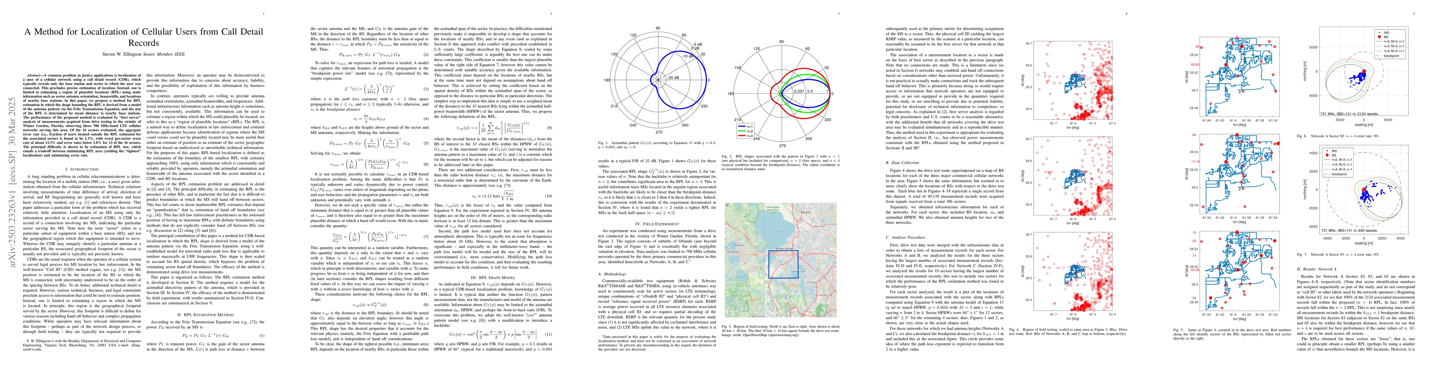 Thumbnail for A Method for Localization of Cellular Users from Call Detail Records