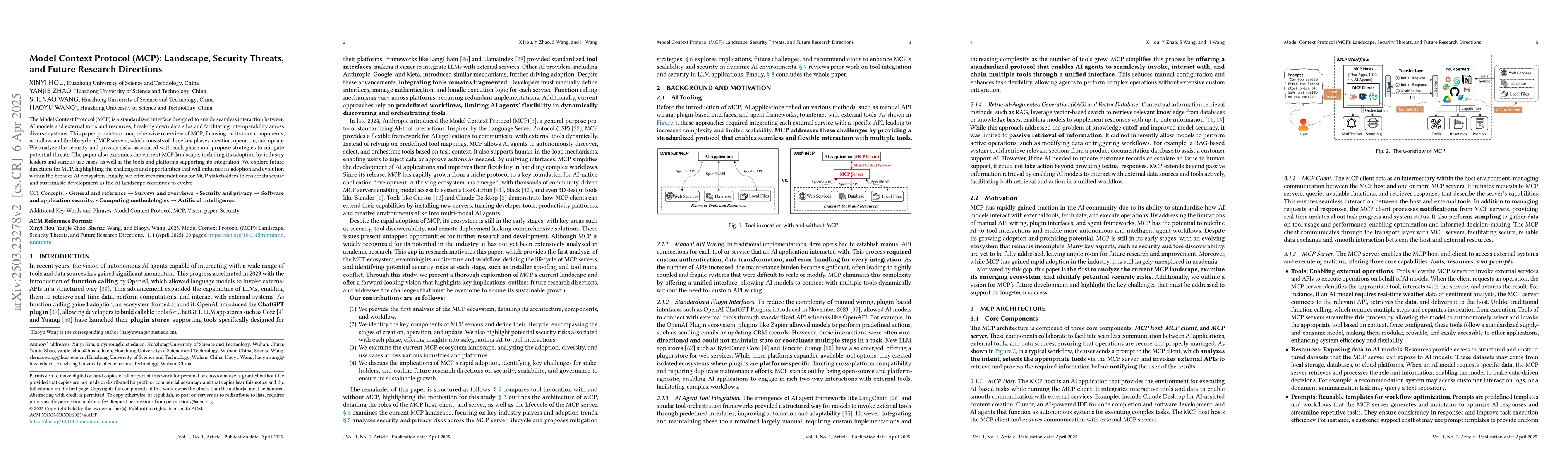 Thumbnail for Model Context Protocol (MCP): Landscape, Security Threats, and Future
  Research Directions