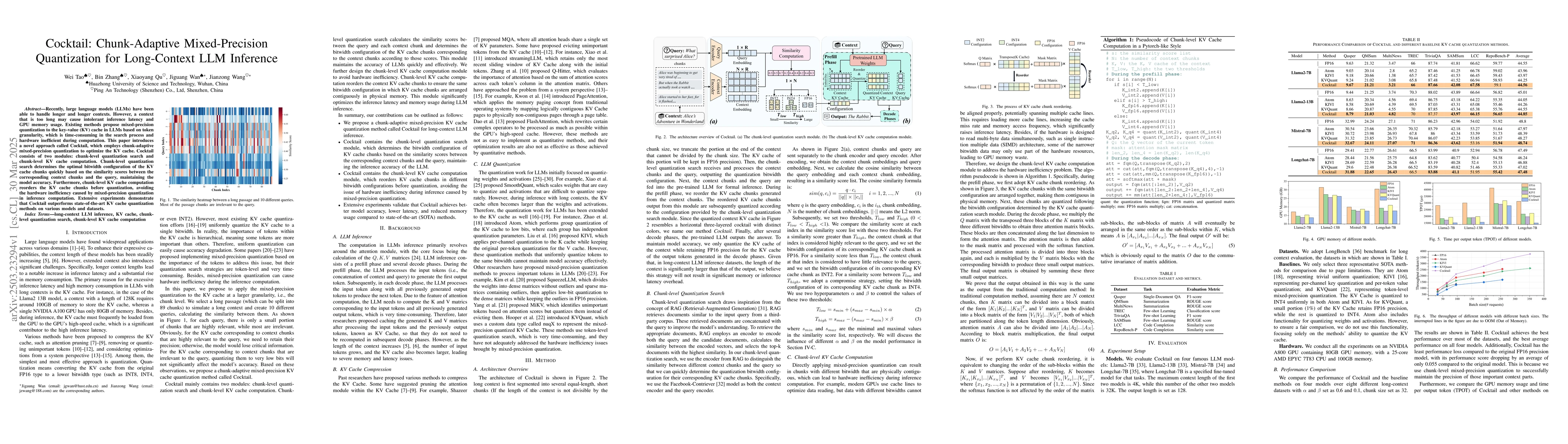 Thumbnail for Cocktail: Chunk-Adaptive Mixed-Precision Quantization for Long-Context
  LLM Inference