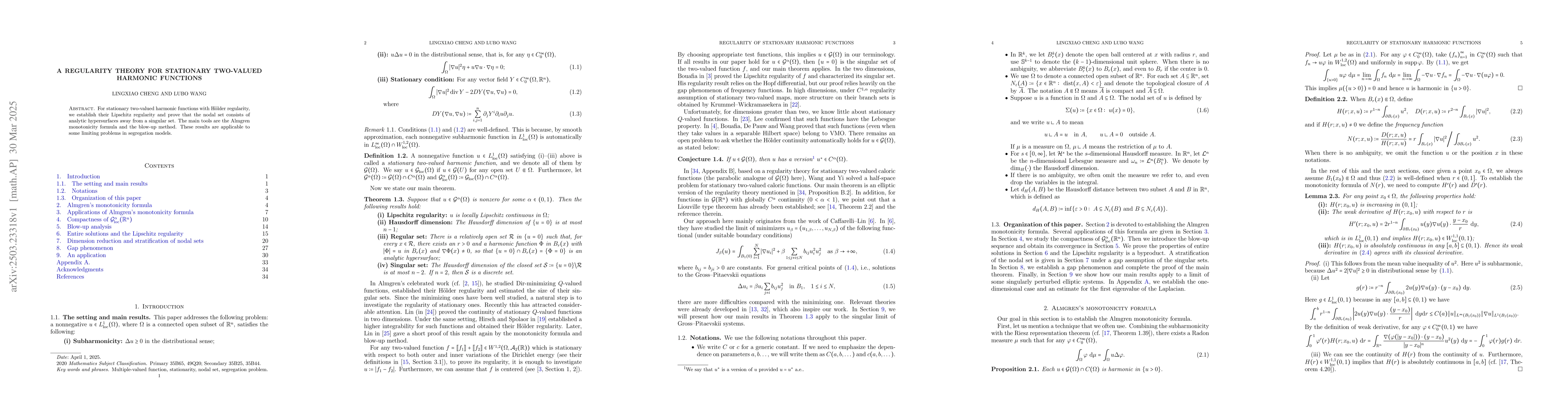 Thumbnail for A Regularity Theory for Stationary Two-valued Harmonic Functions