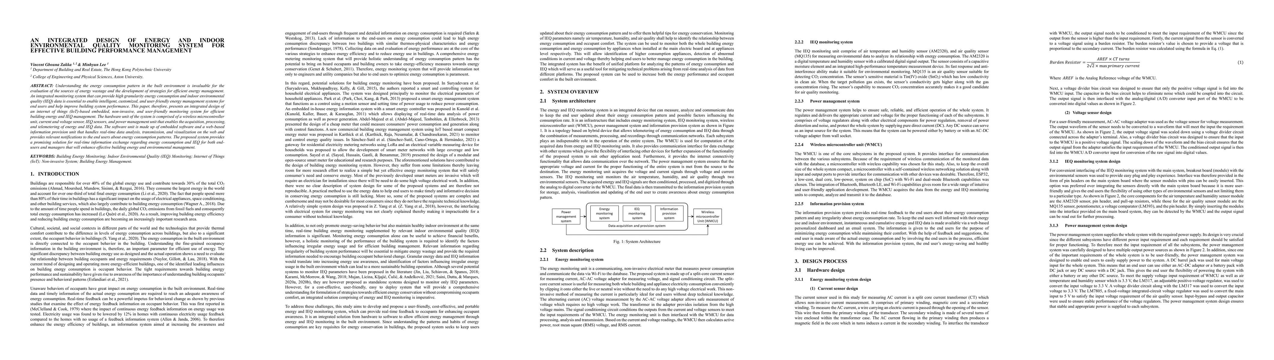 Thumbnail for An integrated design of energy and indoor environmental quality
  monitoring system for effective building performance management