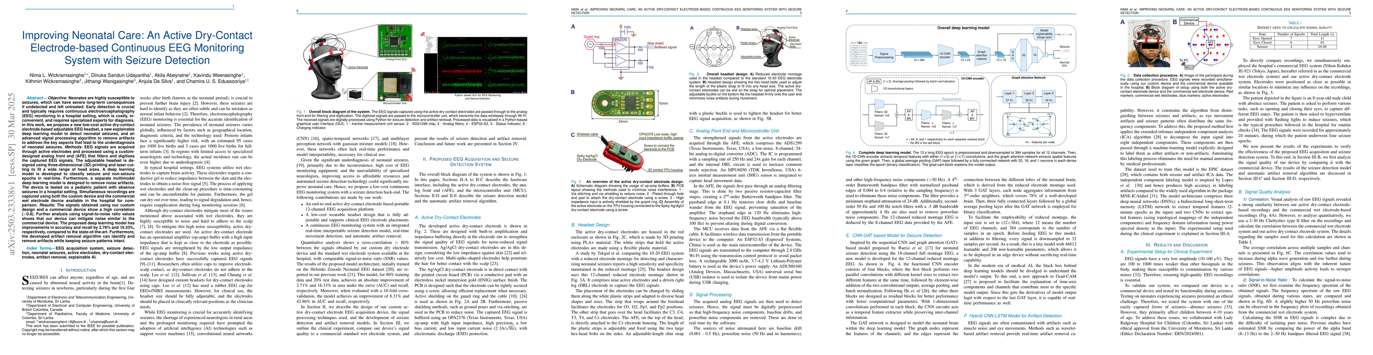 Thumbnail for Improving Neonatal Care: An Active Dry-Contact Electrode-based
  Continuous EEG Monitoring System with Seizure Detection