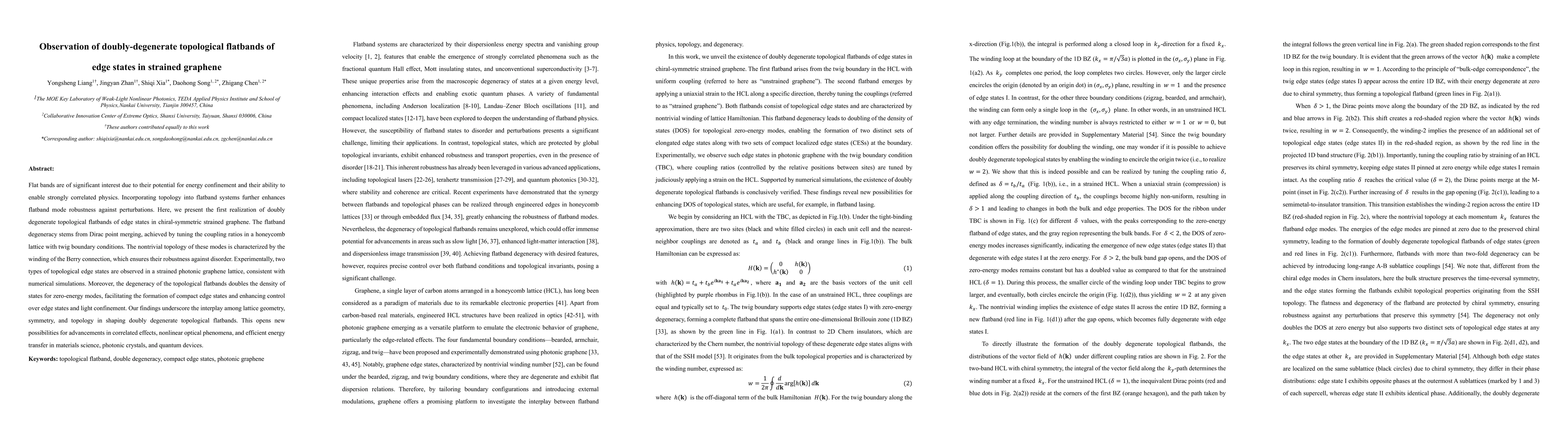 Thumbnail for Observation of doubly-degenerate topological flatbands of edge states in
  strained graphene