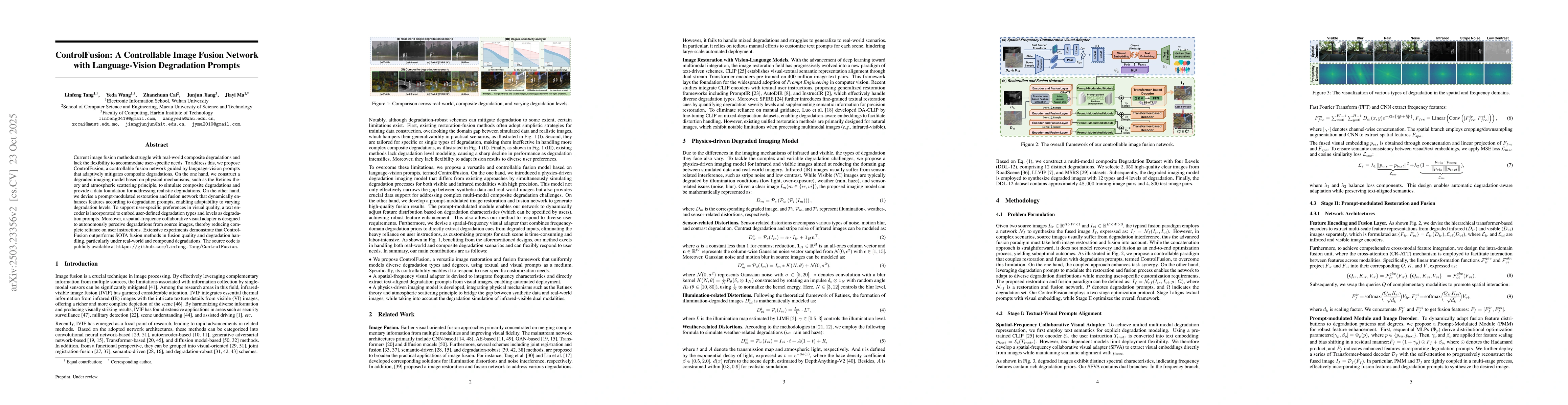 Thumbnail for ControlFusion: A Controllable Image Fusion Framework with
  Language-Vision Degradation Prompts