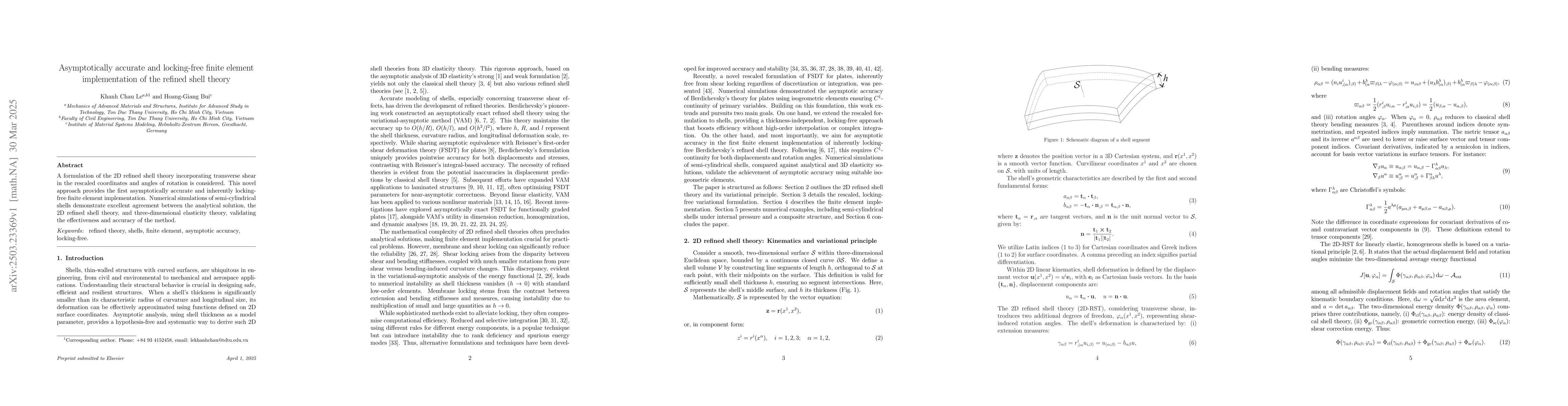 Thumbnail for Asymptotically accurate and locking-free finite element implementation
  of the refined shell theory
