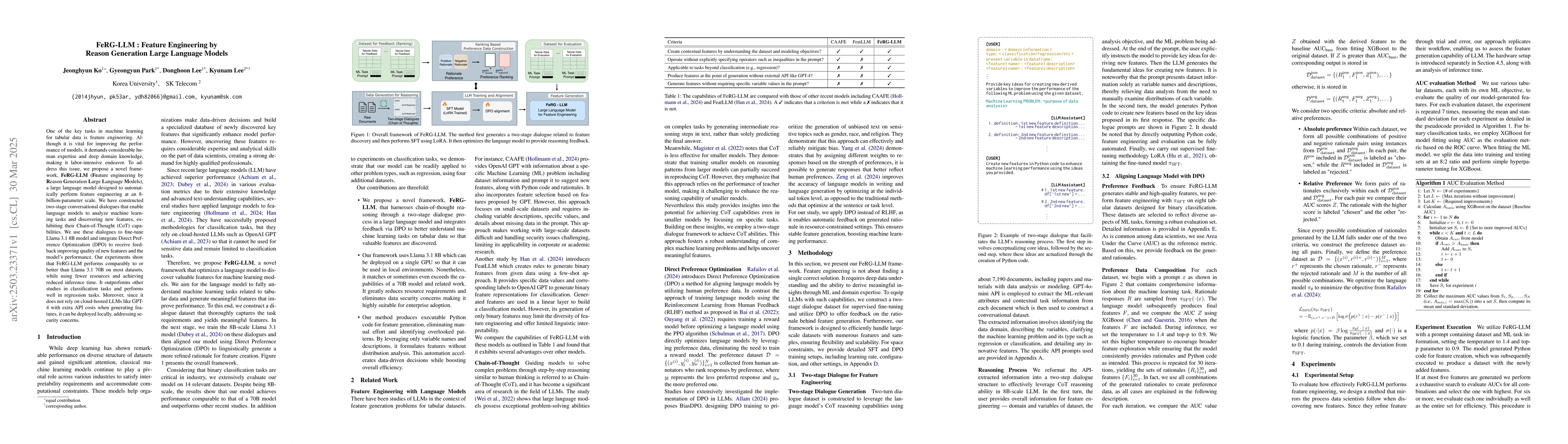 Thumbnail for FeRG-LLM : Feature Engineering by Reason Generation Large Language
  Models