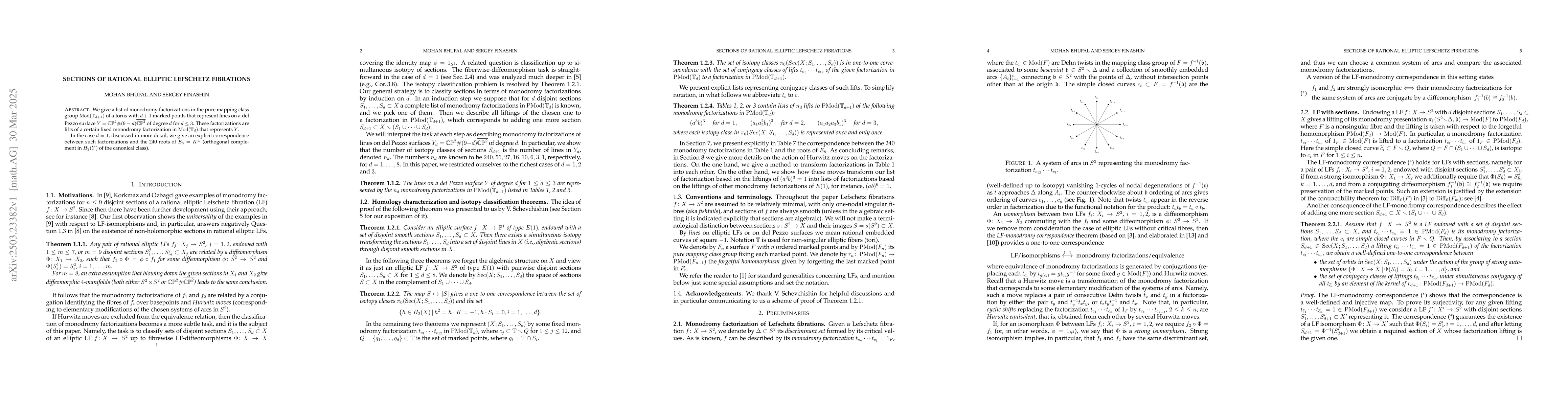 Thumbnail for Sections of rational elliptic Lefschetz fibrations
