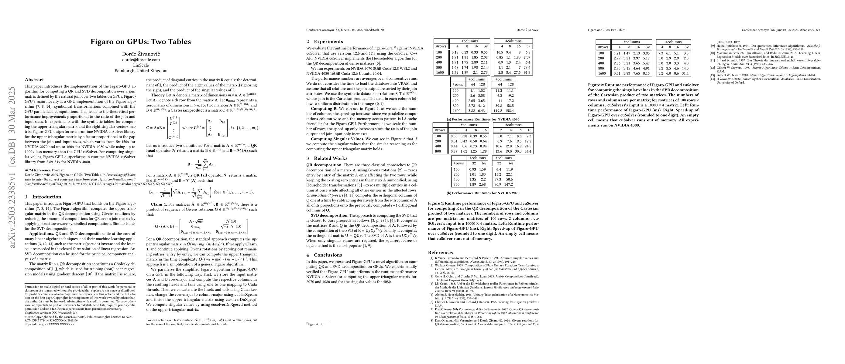 Thumbnail for Figaro on GPUs: Two Tables