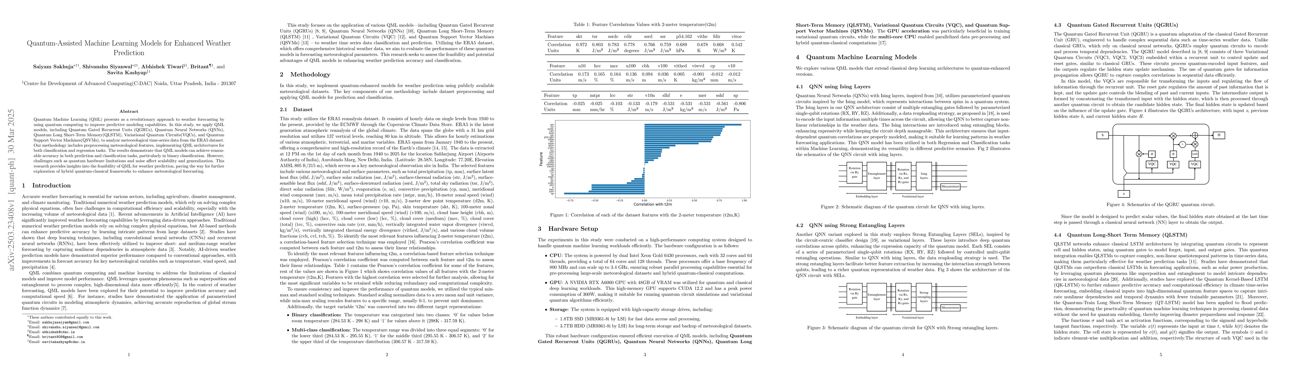 Thumbnail for Quantum-Assisted Machine Learning Models for Enhanced Weather Prediction