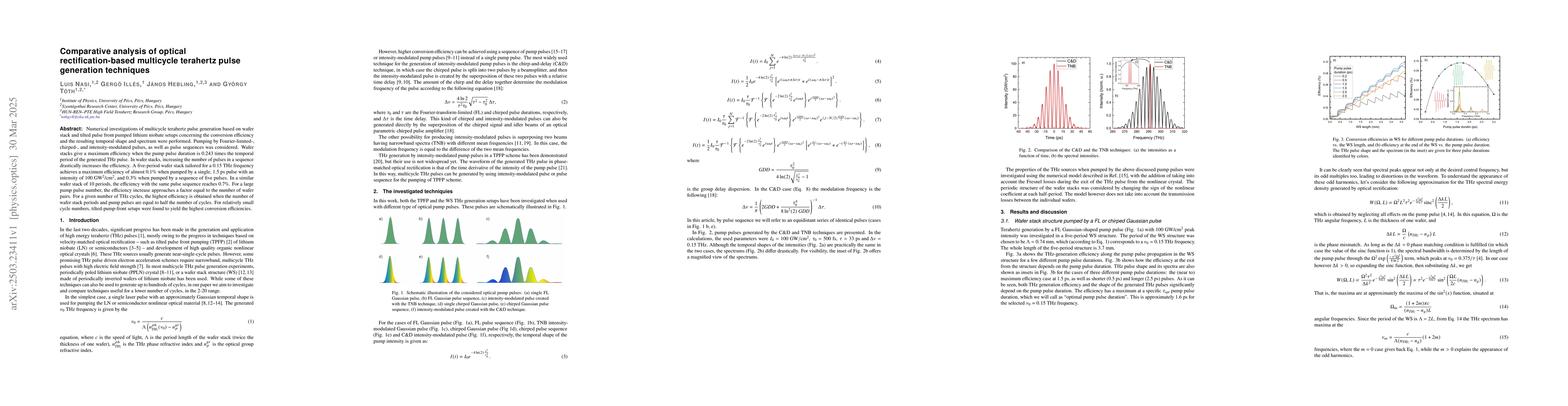Thumbnail for Comparative analysis of optical rectification-based multicycle terahertz
  pulse generation techniques