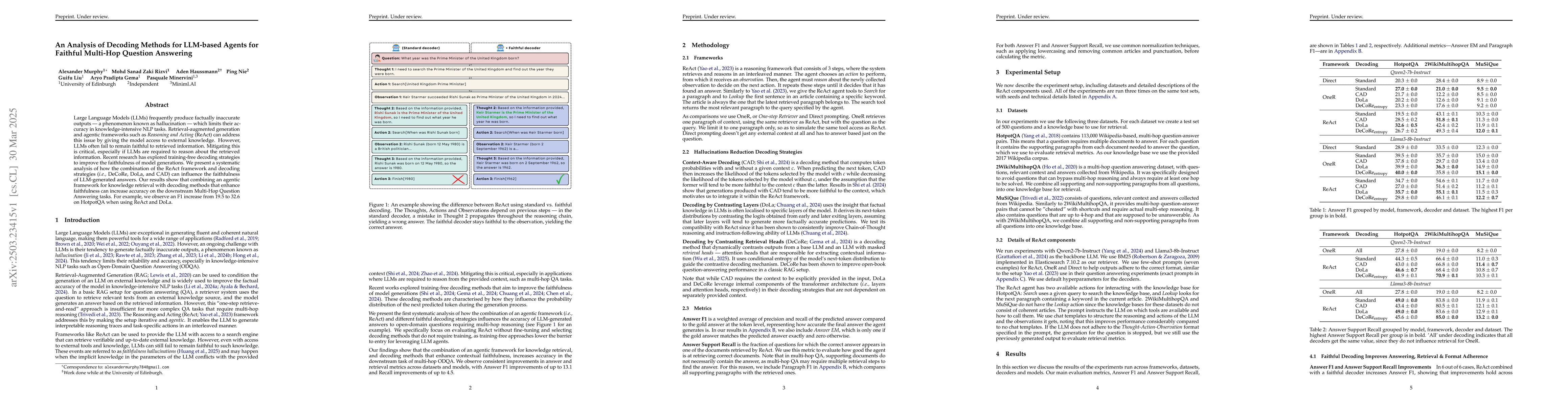 Thumbnail for An Analysis of Decoding Methods for LLM-based Agents for Faithful
  Multi-Hop Question Answering