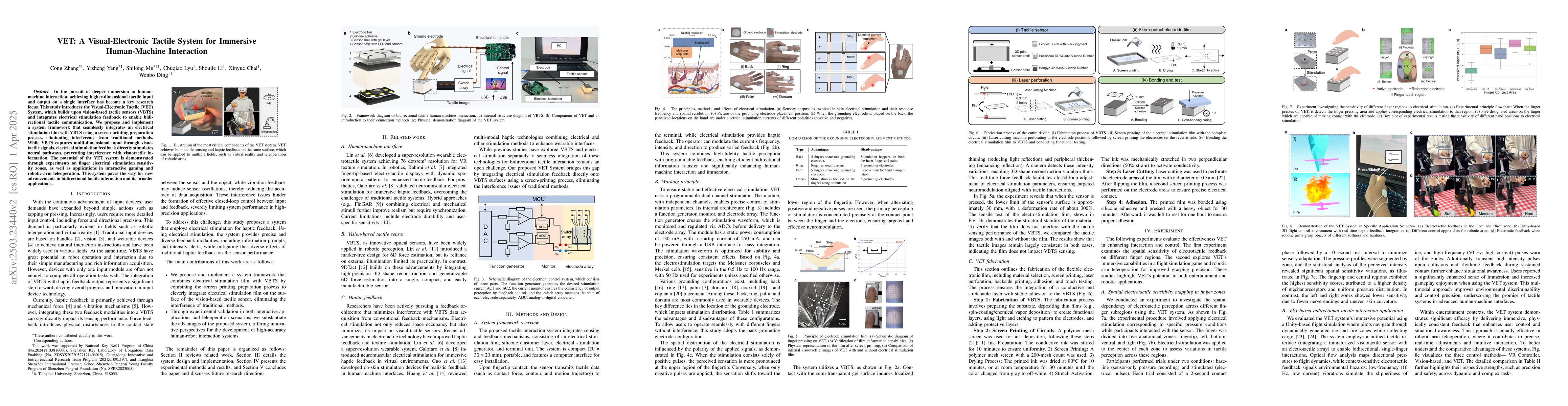 Thumbnail for VET: A Visual-Electronic Tactile System for Immersive Human-Machine
  Interaction
