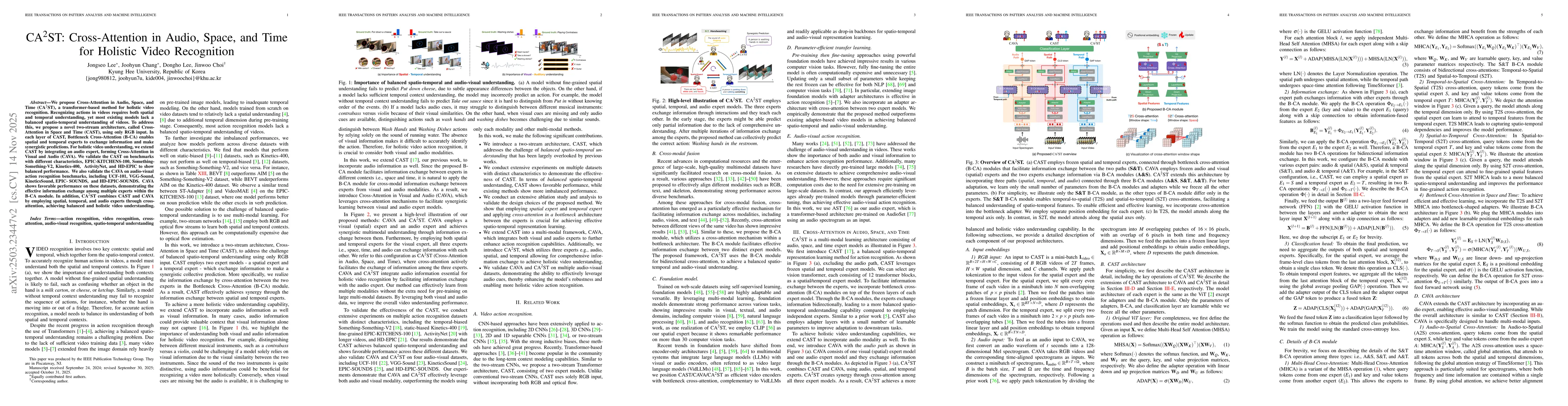 Thumbnail for CA^2ST: Cross-Attention in Audio, Space, and Time for Holistic Video Recognition