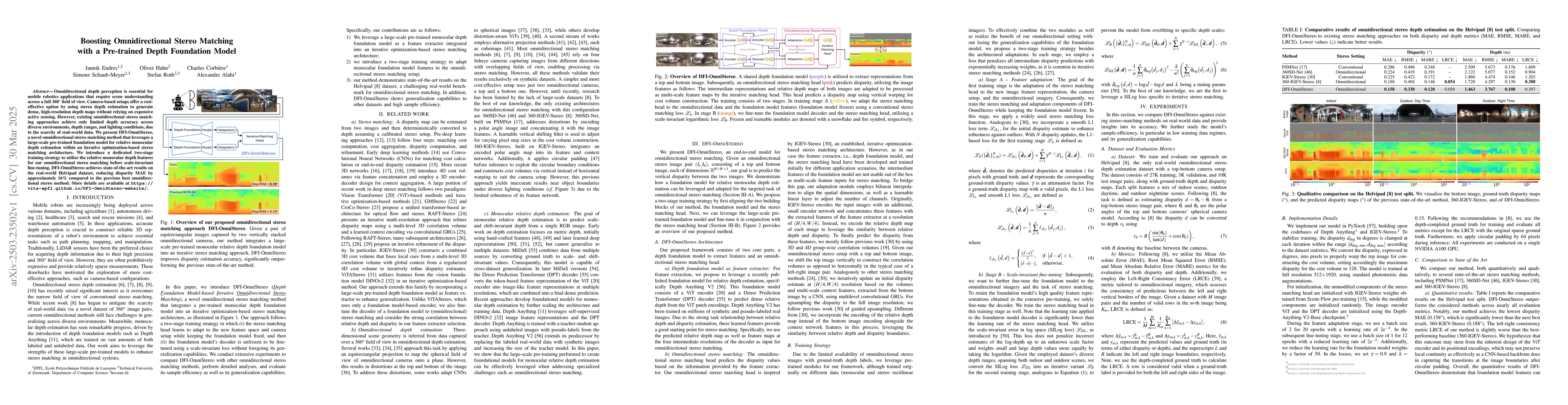 Thumbnail for Boosting Omnidirectional Stereo Matching with a Pre-trained Depth
  Foundation Model