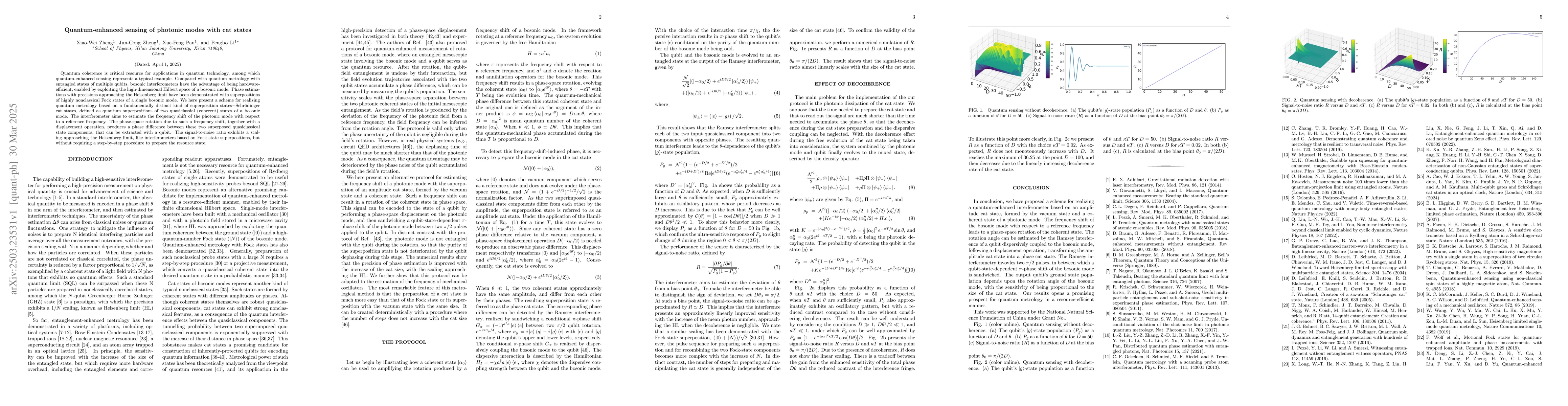 Thumbnail for Quantum-enhanced sensing of photonic modes with cat states