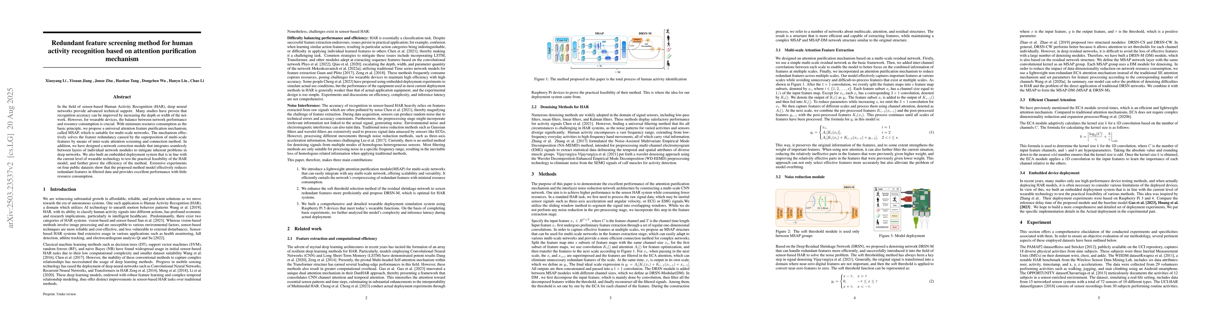 Thumbnail for Redundant feature screening method for human activity recognition based
  on attention purification mechanism