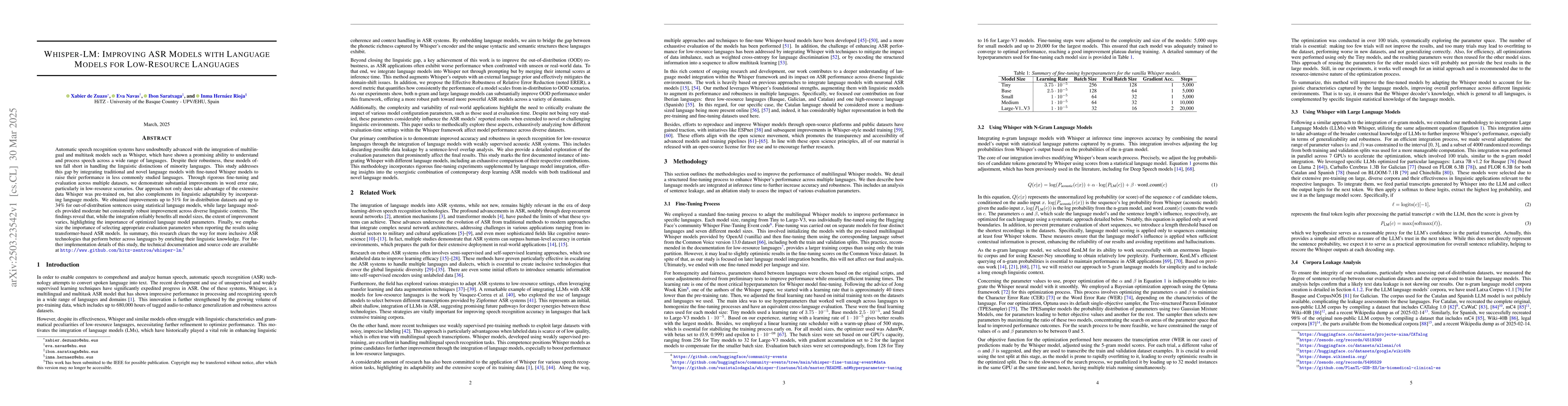 Thumbnail for Whisper-LM: Improving ASR Models with Language Models for Low-Resource
  Languages