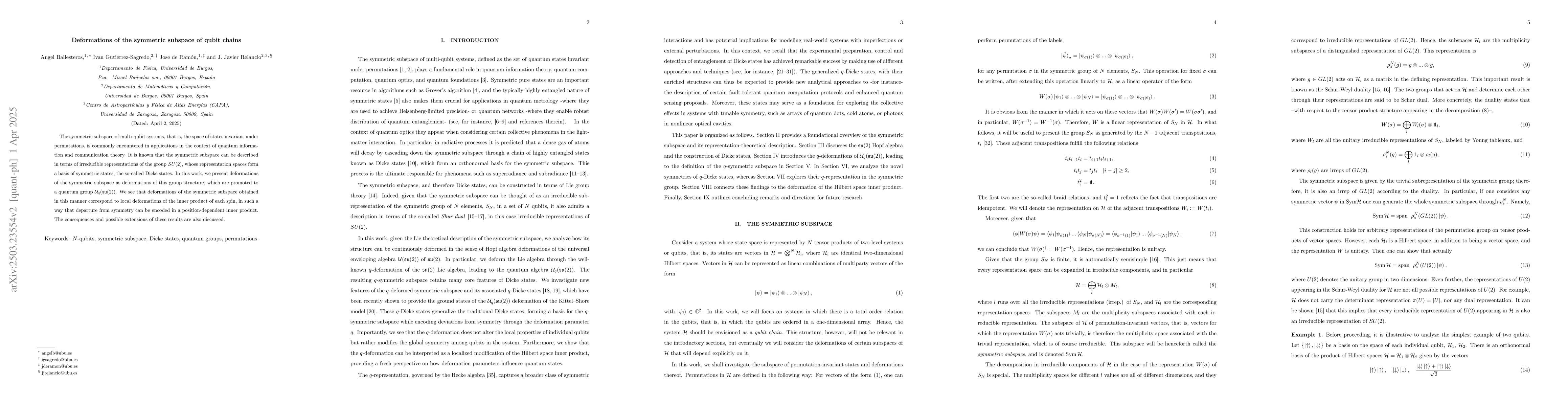 Thumbnail for Deformations of the symmetric subspace of qubit chains