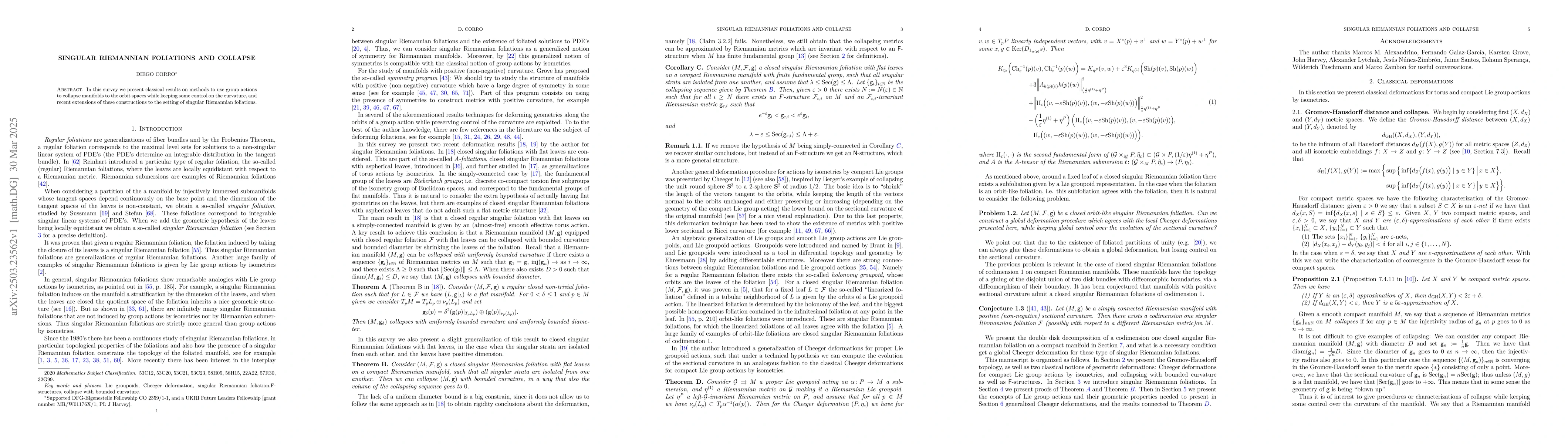 Thumbnail for Singular Riemannian foliations and collapse