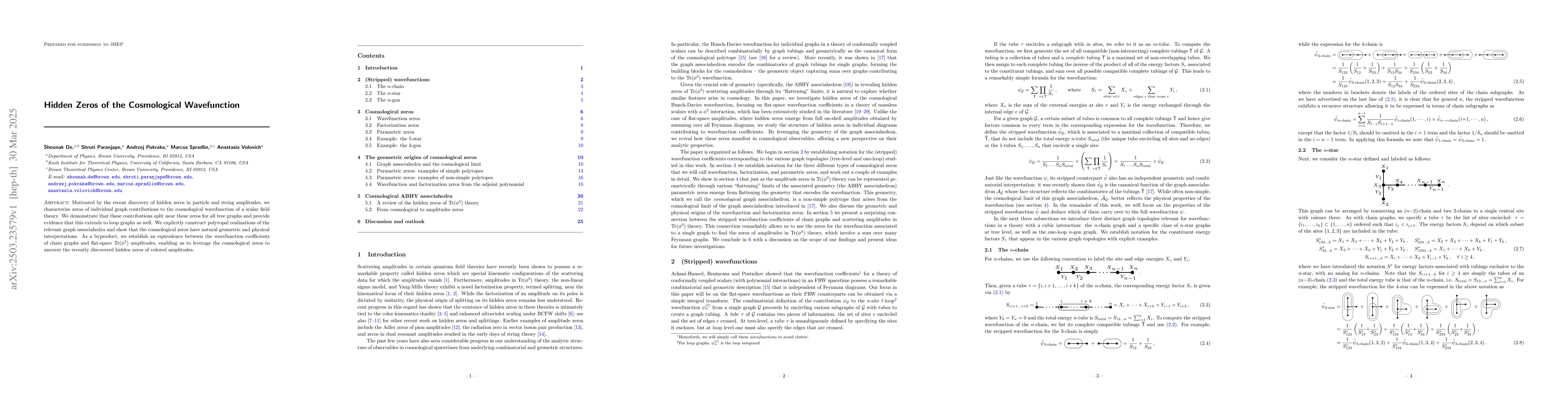 Thumbnail for Hidden Zeros of the Cosmological Wavefunction