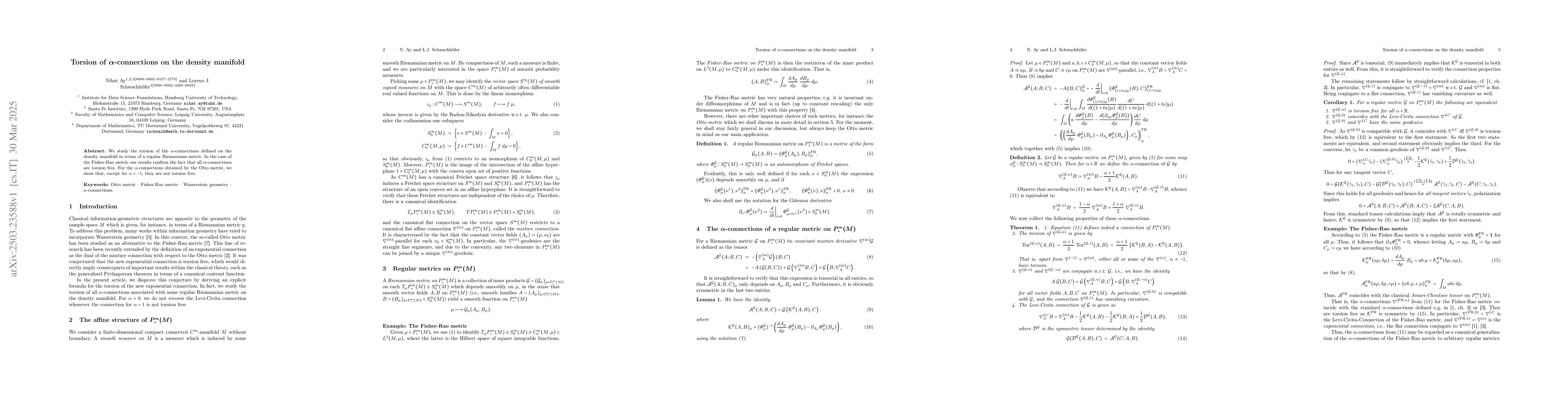 Thumbnail for Torsion of $α$-connections on the density manifold