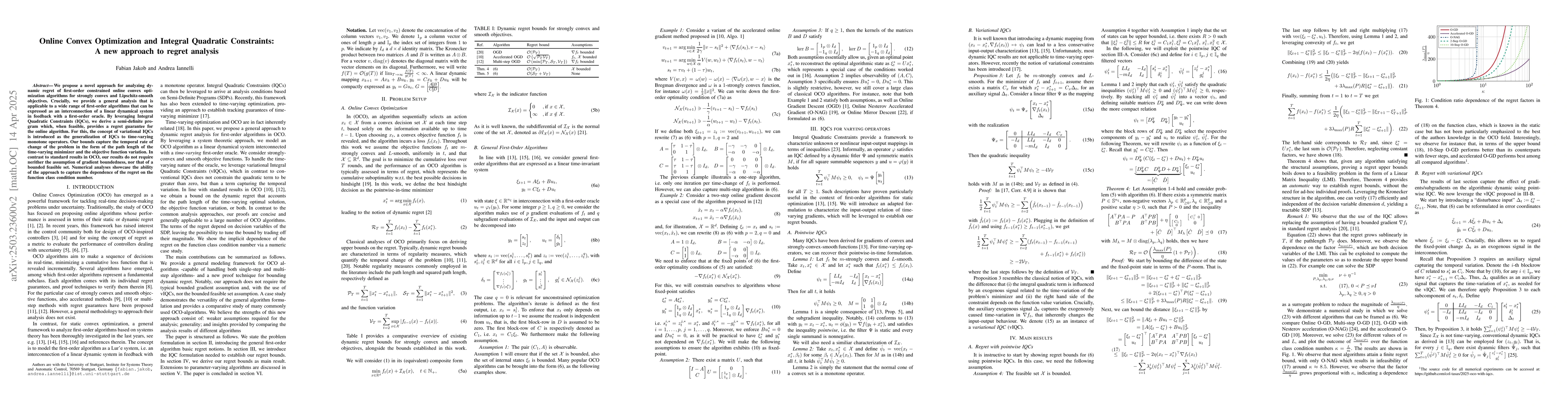 Thumbnail for Online Convex Optimization and Integral Quadratic Constraints: A new
  approach to regret analysis
