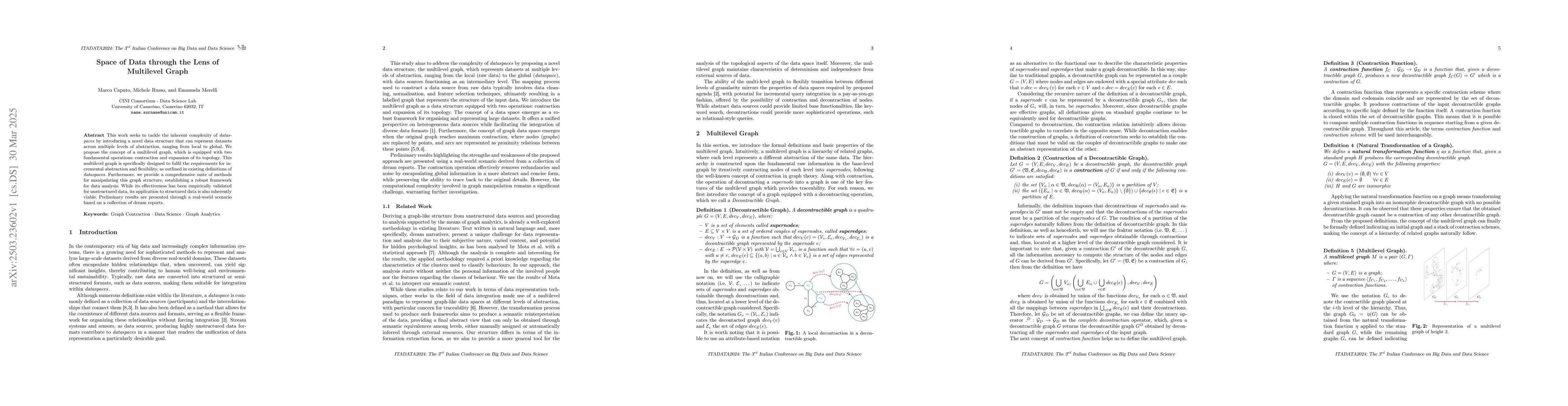 Thumbnail for Space of Data through the Lens of Multilevel Graph
