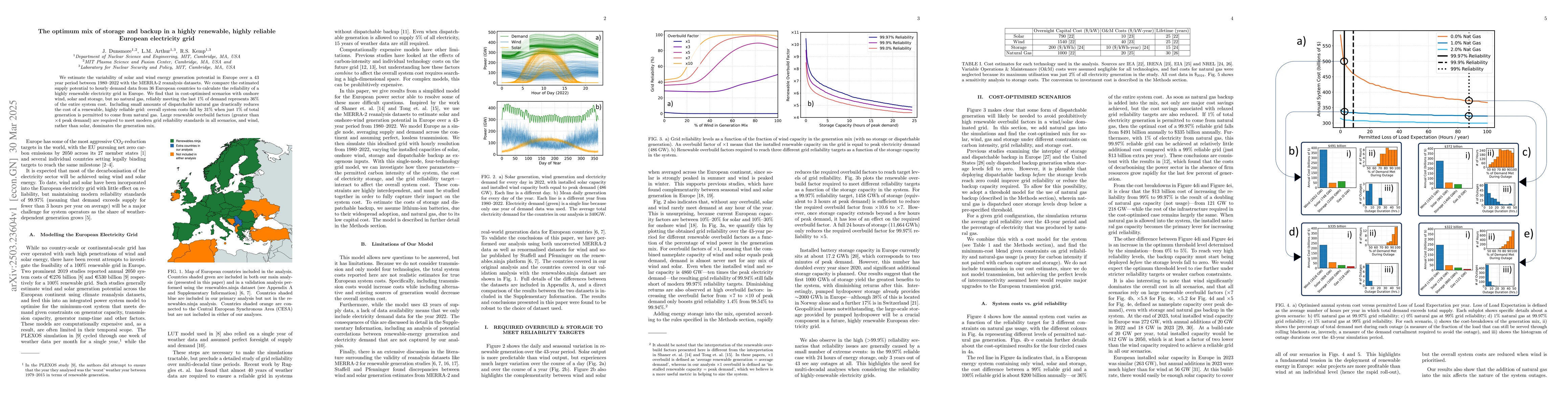 Thumbnail for The optimum mix of storage and backup in a highly renewable, highly
  reliable European electricity grid