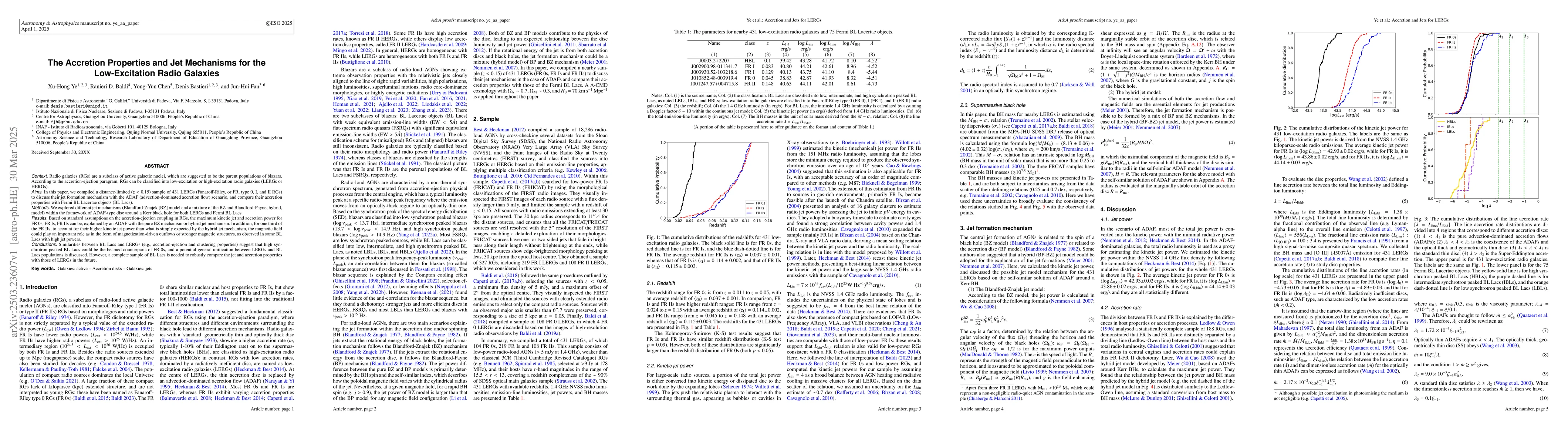Thumbnail for The Accretion Properties and Jet Mechanisms for the Low-Excitation Radio
  Galaxies