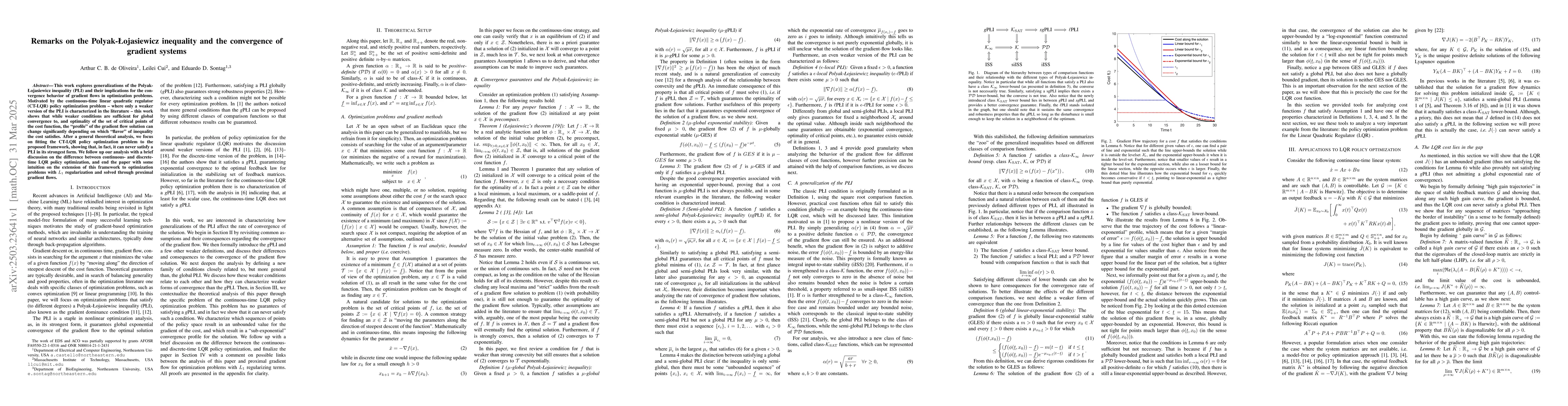 Thumbnail for Remarks on the Polyak-Lojasiewicz inequality and the convergence of
  gradient systems