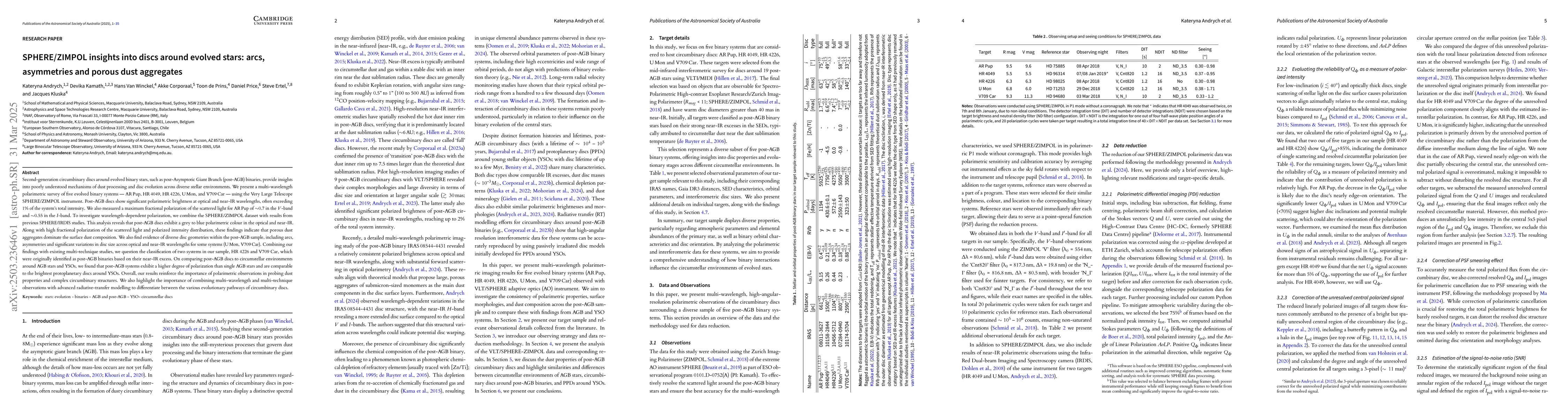 Thumbnail for SPHERE/ZIMPOL insights into discs around evolved stars: arcs,
  asymmetries and porous dust aggregates