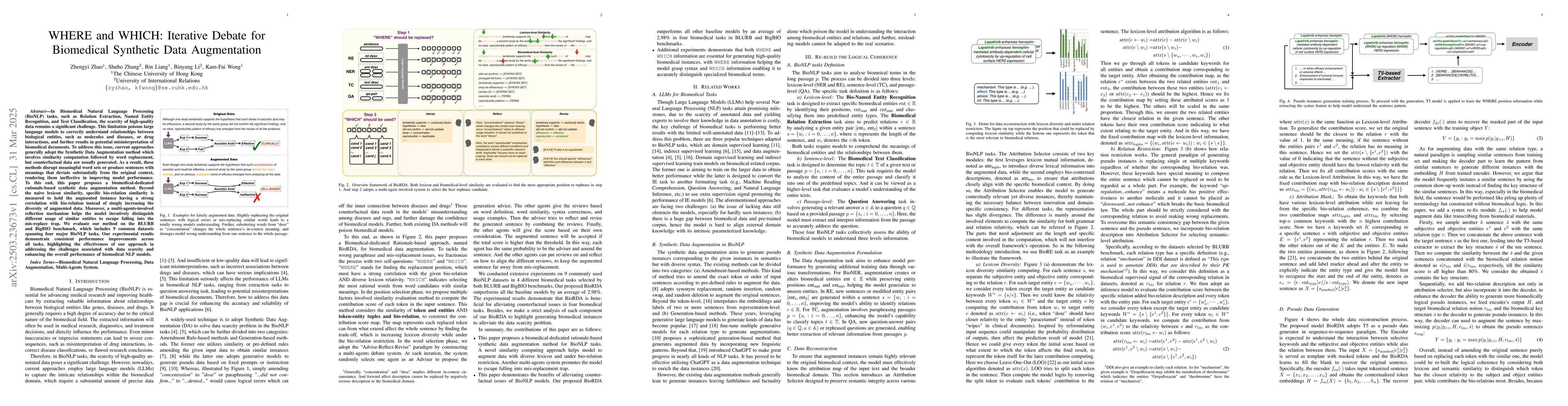 Thumbnail for WHERE and WHICH: Iterative Debate for Biomedical Synthetic Data
  Augmentation
