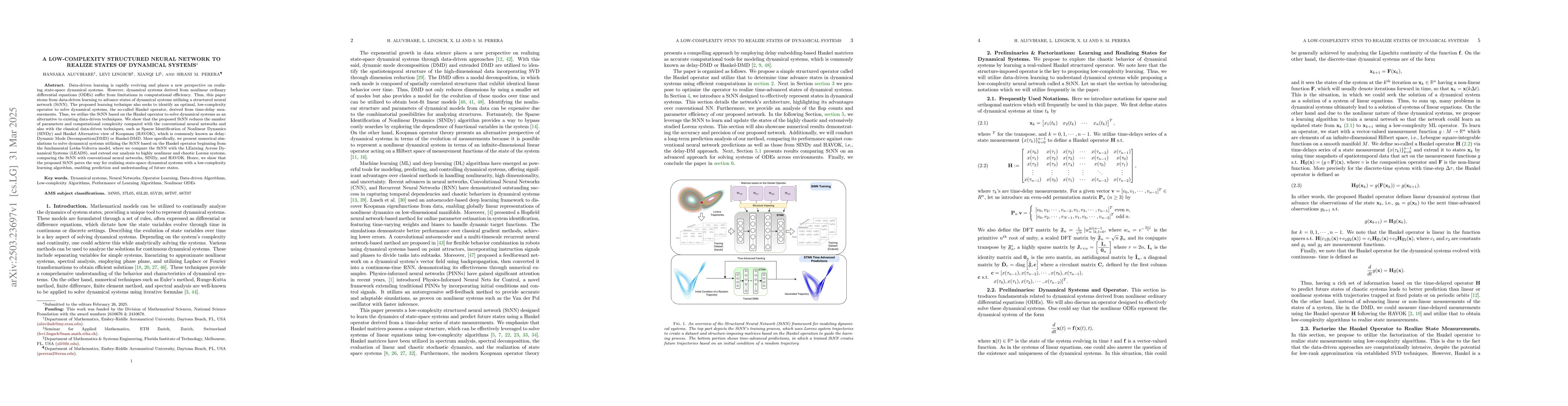 Thumbnail for A Low-complexity Structured Neural Network to Realize States of
  Dynamical Systems
