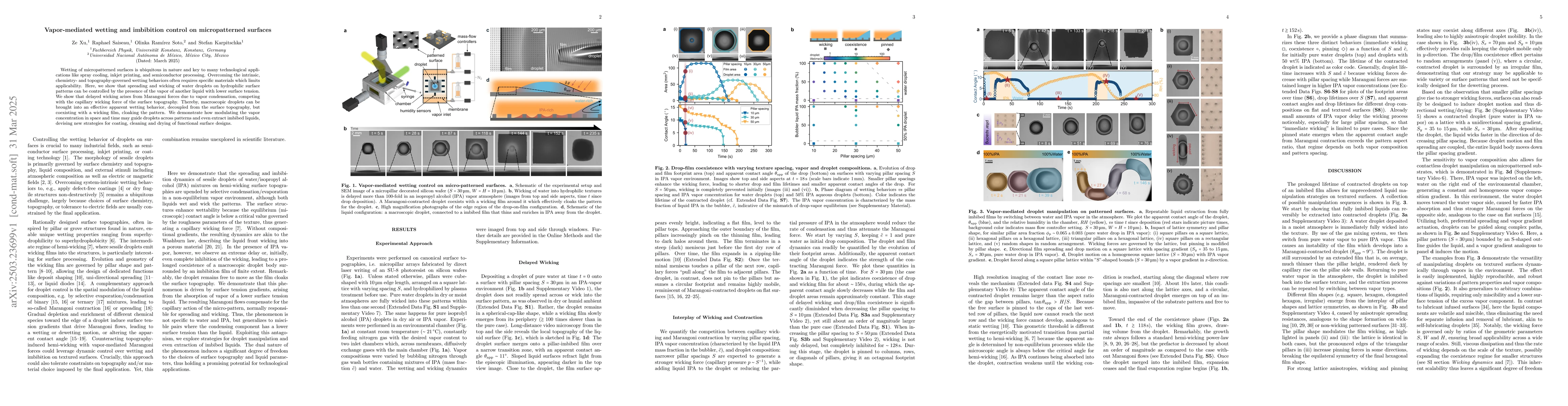 Thumbnail for Vapor-mediated wetting and imbibition control on micropatterned surfaces