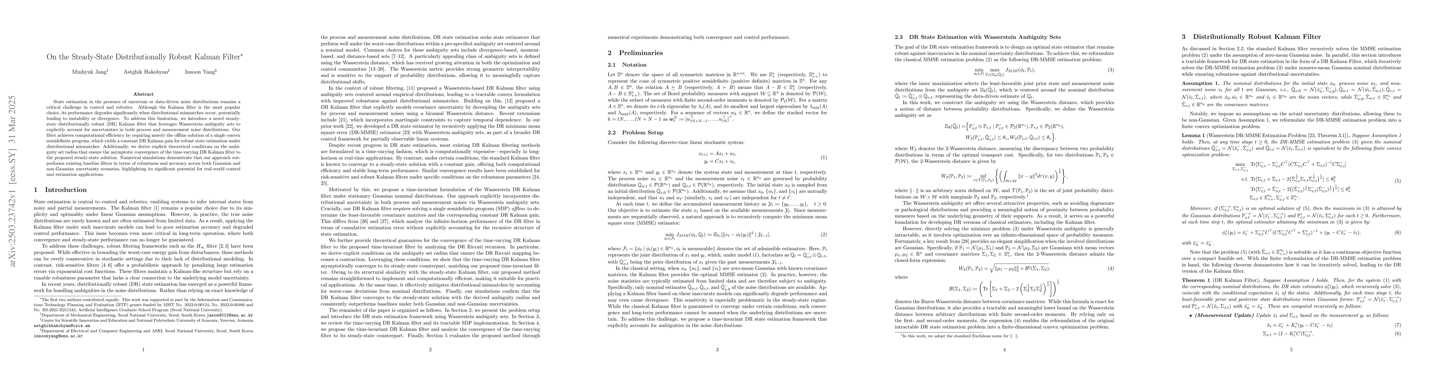 Thumbnail for On the Steady-State Distributionally Robust Kalman Filter