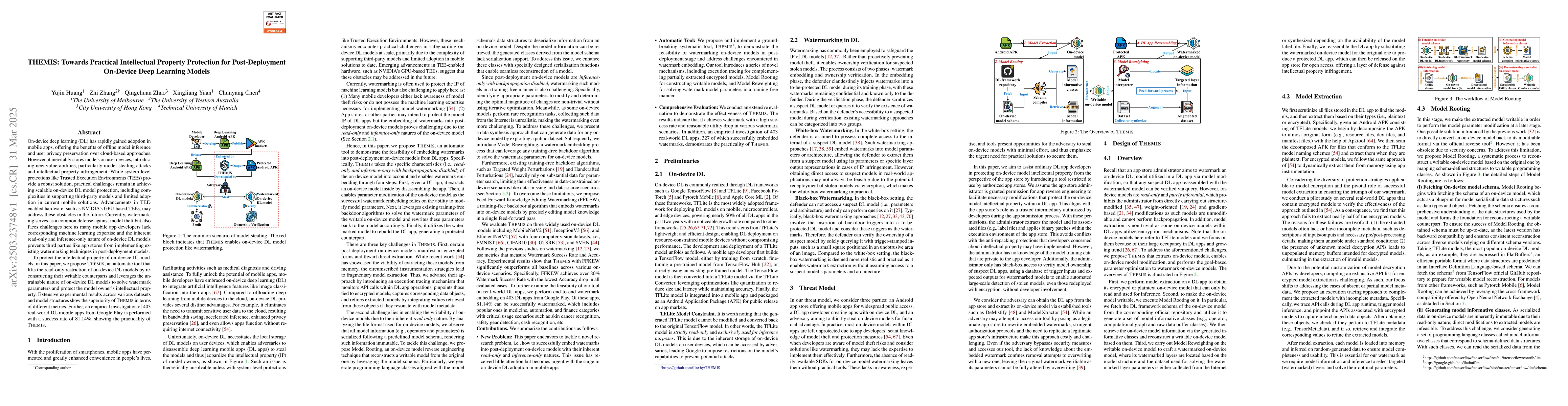Thumbnail for THEMIS: Towards Practical Intellectual Property Protection for
  Post-Deployment On-Device Deep Learning Models