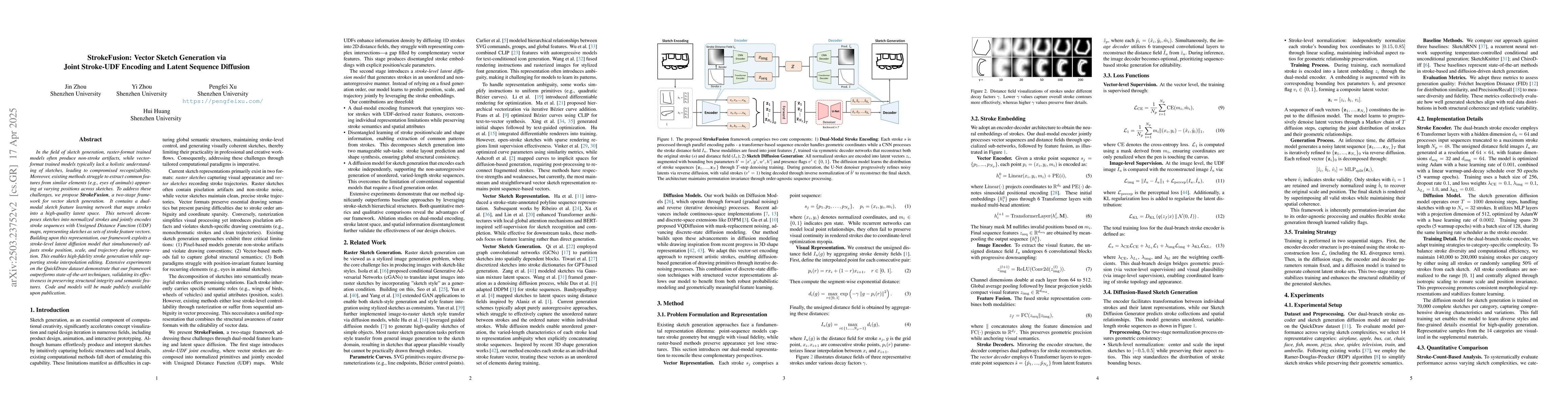 Thumbnail for StrokeFusion: Vector Sketch Generation via Joint Stroke-UDF Encoding and
  Latent Sequence Diffusion