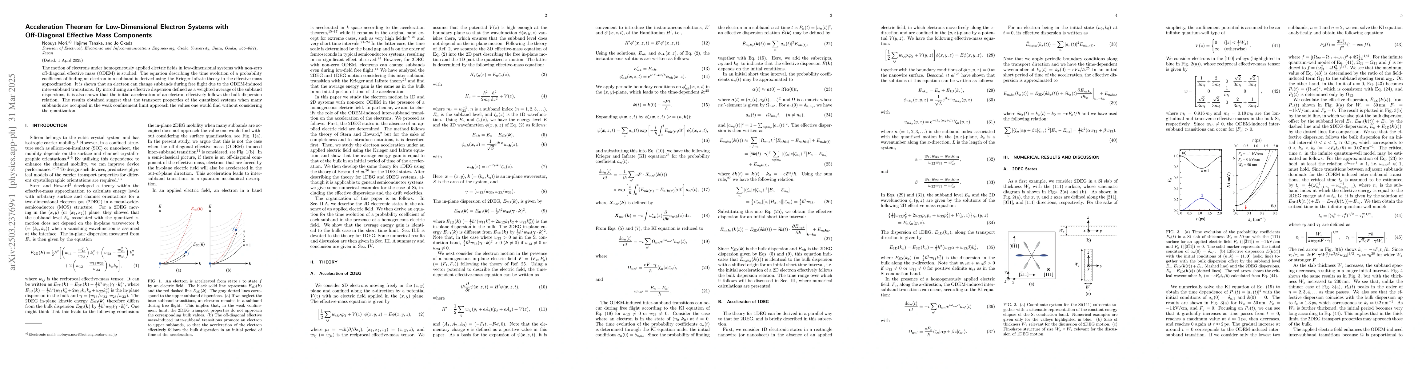 Thumbnail for Acceleration Theorem for Low-Dimensional Electron Systems with
  Off-Diagonal Effective Mass Components