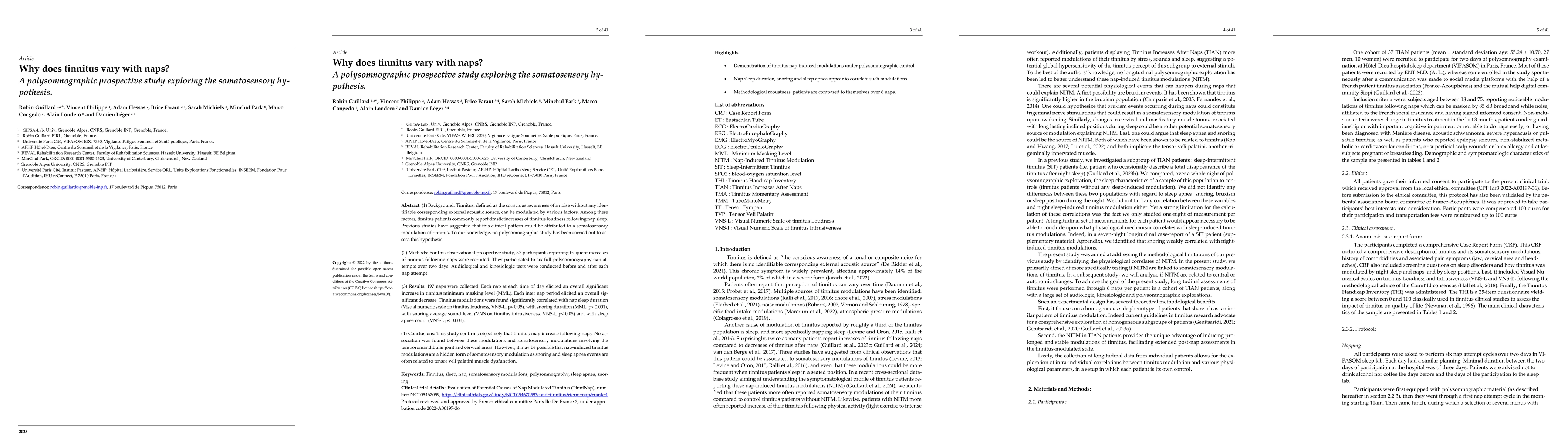 Thumbnail for Why does tinnitus vary with naps? A polysomnographic prospective study
  exploring the somatosensory hypothesis